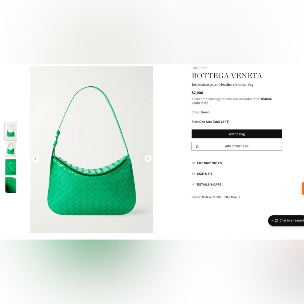 BRAND NEW BOTTEGA VENETA GREEN INTRECCIATO WEAVE SHOULDER LEATHER BAG PURSE - Picture 5 of 13